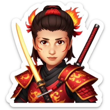 Fire-Wielding Samurai sticker