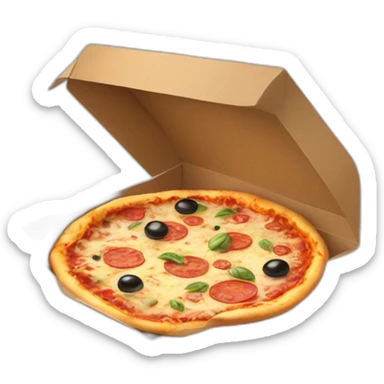 Italian pizza in pizza box sticker