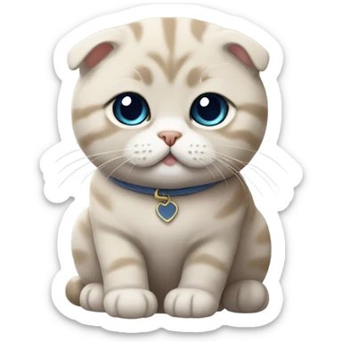Scottish fold cat sticker