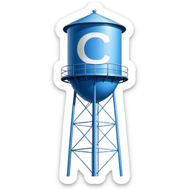 Water tower with the letters C D  sticker
