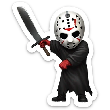 Jason Voorhees Friday the 13th Kill Ghostface with a machete sticker