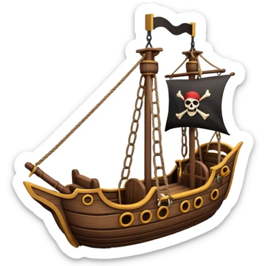 simple Pirate Ship Ride  sticker