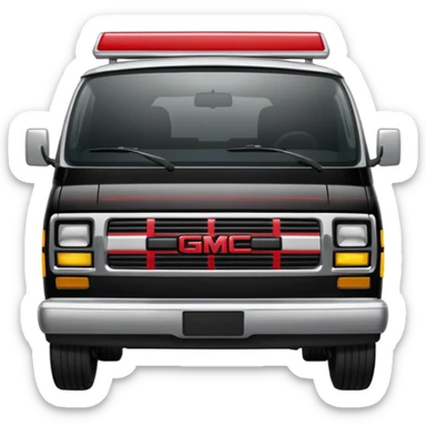 I need an emoji depicting the A-Team's van. this is a GMC Vandura with a front grill, and a diagonal stripe coming from the door, it is not a VW van sticker