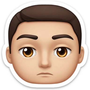 One eyebrow raised close up suspicious looking sticker