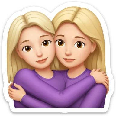 Mom and daughter hugging  sticker