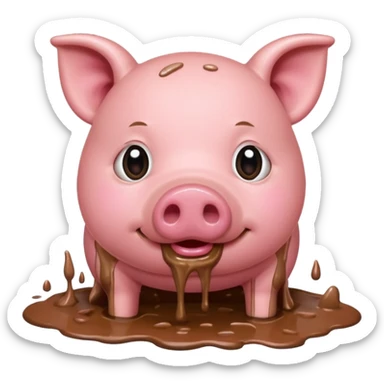 pig eating sticker