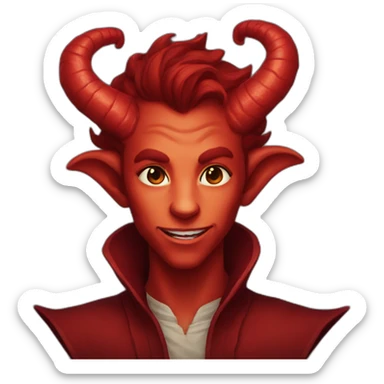 red tiefling face sticker