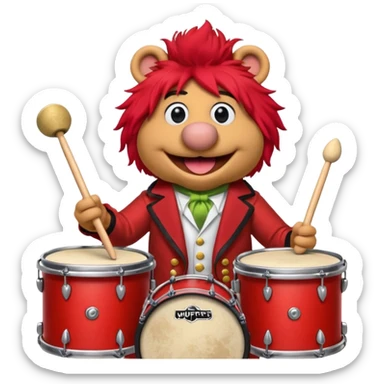 animal the drummer from the muppets sticker