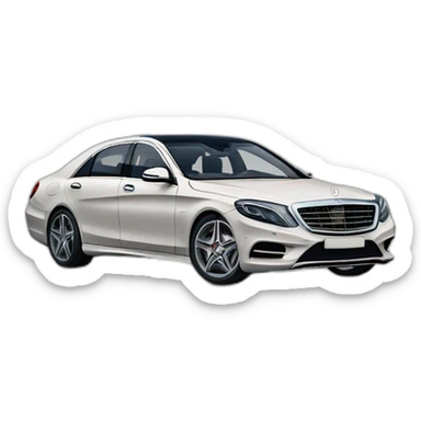 a mercedes s class with heart road sticker
