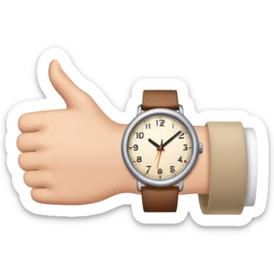 This emoji 👈 but with a sleeve and a watch sticker
