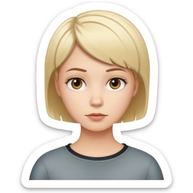 White girl with short hair cut like a boy sticker