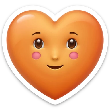 heart emoji of appricot color sticker