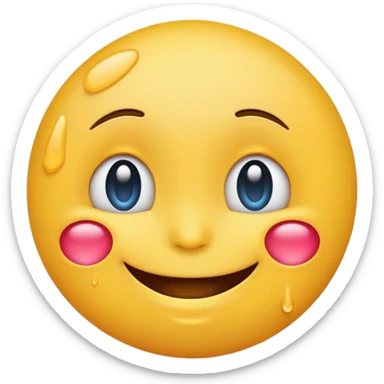 cartoon smiling emoji with tears of joy, colorful and cheerful, no text, suitable for WhatsApp and Instagram sticker