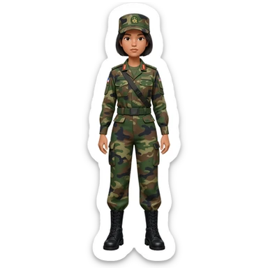 Filipino female soldier bdu 1990s with black combat boots without wearing bandolier sticker
