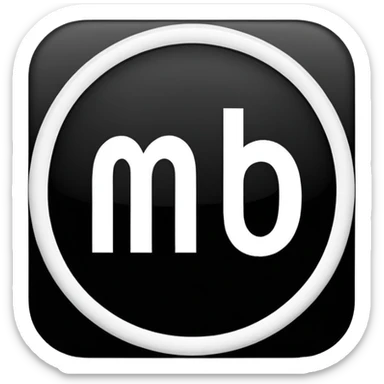 Black Circle with MB written on it sticker