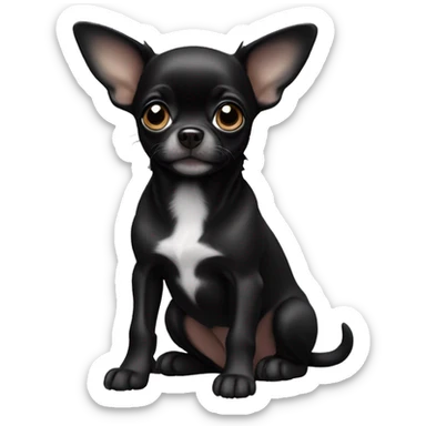 Black chihuahua puppy sticker
