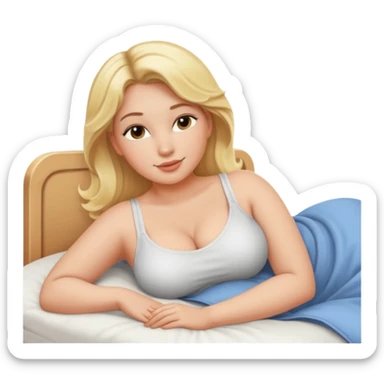 Curvy blonde sfw bed pose sticker
