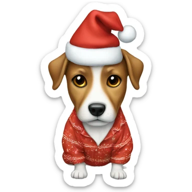 Dog wearing xmas pijama sticker