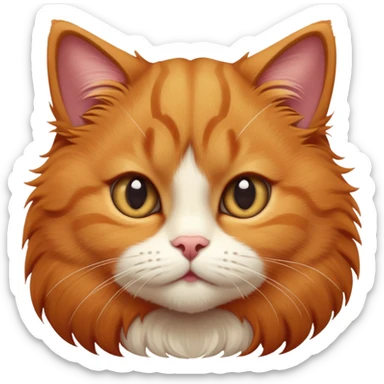 cinematic-adorable-big-eyed-fluffy-solid ginger-persian-cat-portrait-emoji,-head-tilted-playfully-with-a-sweet-expression,-fluffy-solid ginger-fur,-simplified-yet-irresistibly-cute-features-with-large,-expression, solid ginger cat sticker