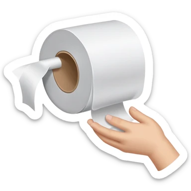 Hand as toilet paper sticker