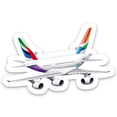 Airbus A380 - Airbus (Model Year: 2021) (Iconic colour: White with colorful tail) sticker