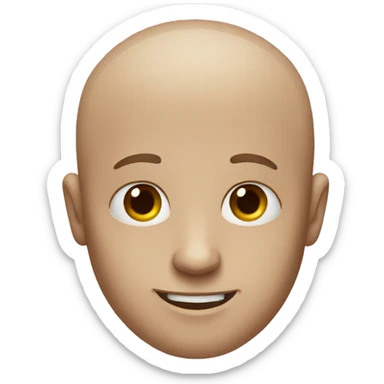 Guy with a small smile and baldness sticker