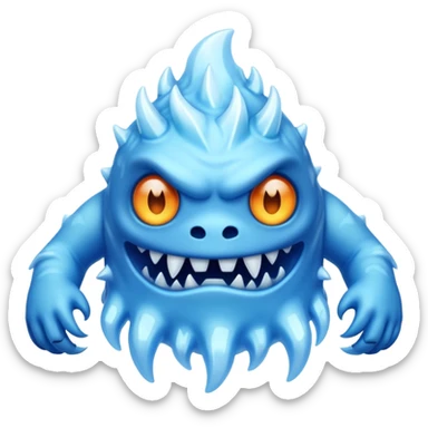 a scary creepy ice monster sticker