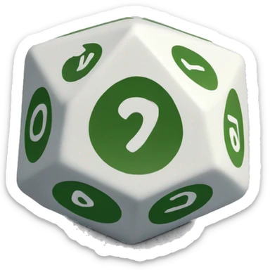d20 dice one side 2 sticker