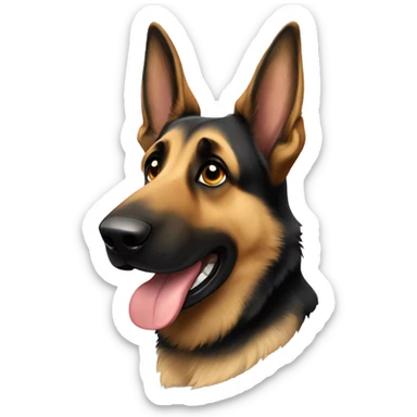 german shepherd dog with floppy ears sticker