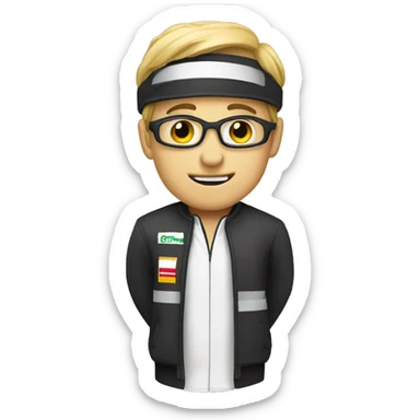 Create an emoji based on the Jenkins CI icon, but customize it to resemble the main character from the "F1" sticker