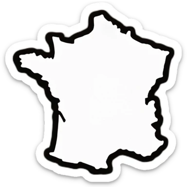 outline of french country on the map sticker