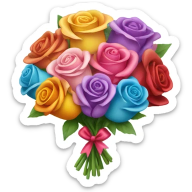 Boquet of roses with cute bow sticker