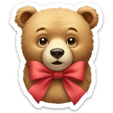 Bear with bow on sticker