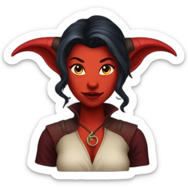 red female tiefling sticker