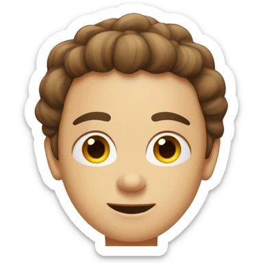 White yoga mat & brown hair sticker