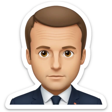 met plus de détails surtout au niveau de la hairline pour Macron  sticker