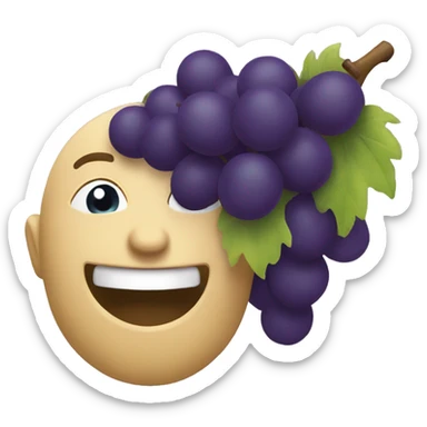 a grape eating a bunch of grapes sticker