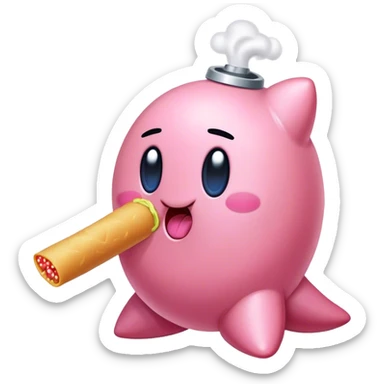 Kirby inhaling food like a vaccum sticker