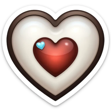 Pearl pale dark brown Transparent Heart sticker