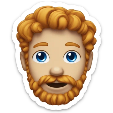 Wavy ginger eith blue eyes sticker