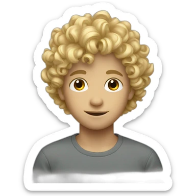 blond curly haired boy sticker