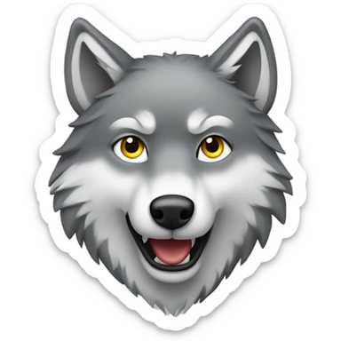 Face of Grey Wolf say hi sticker