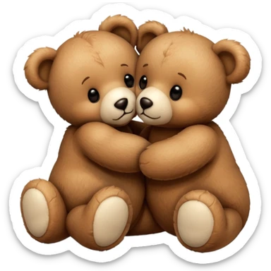 teddy bear kissing another teddy bear sticker