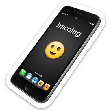 iphone  con fondo negro que diga "llamada entrante" sticker