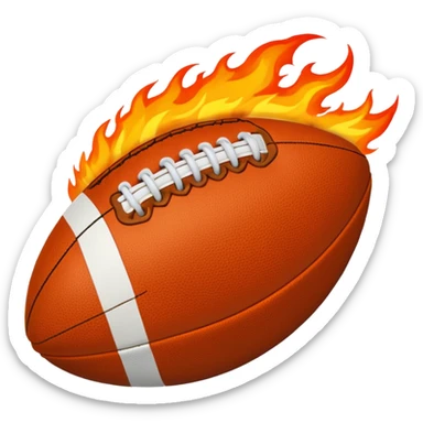 a flaming American football sticker