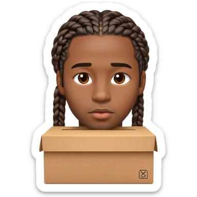 black man with box braids doing a kissy face  sticker