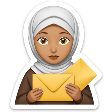 turkey wearing a hijab holding a yellow paper sticker