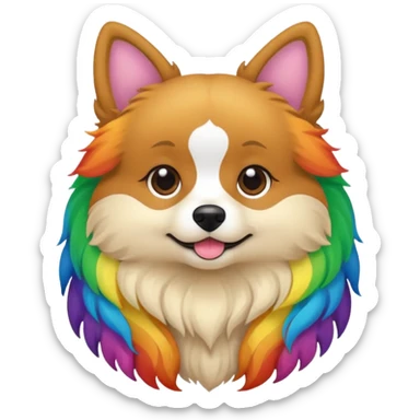 Faça um Lulu da Pomerânia colorido com as cores do arco-íris sticker
