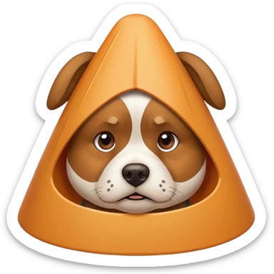 Dog wearing the cone of shame  sticker