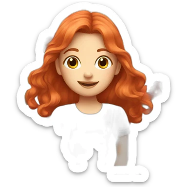 red hair girl florist sticker